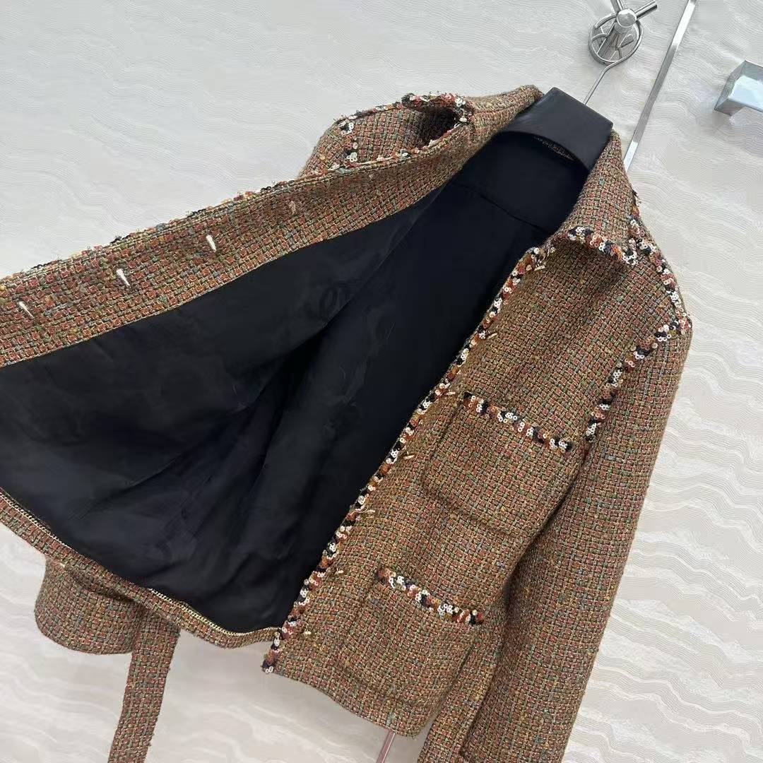 CC 25SS Vintage lace up tweed jacket
