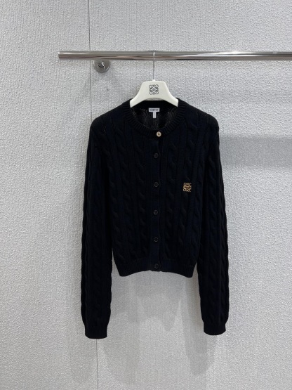 LEW 25SS Embroidered Fried Dough Twists knit cardigan
