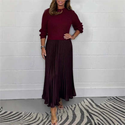 💕Limited Time 59% Off💕Women's Long Sleeve Jumper & Pleated Bottom Dress