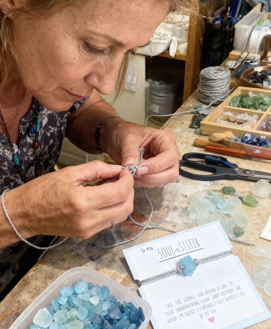 🌊✨New Year Sale 70% OFF!!🌊✨Soul Sister Sea Glass Bracelet🎁