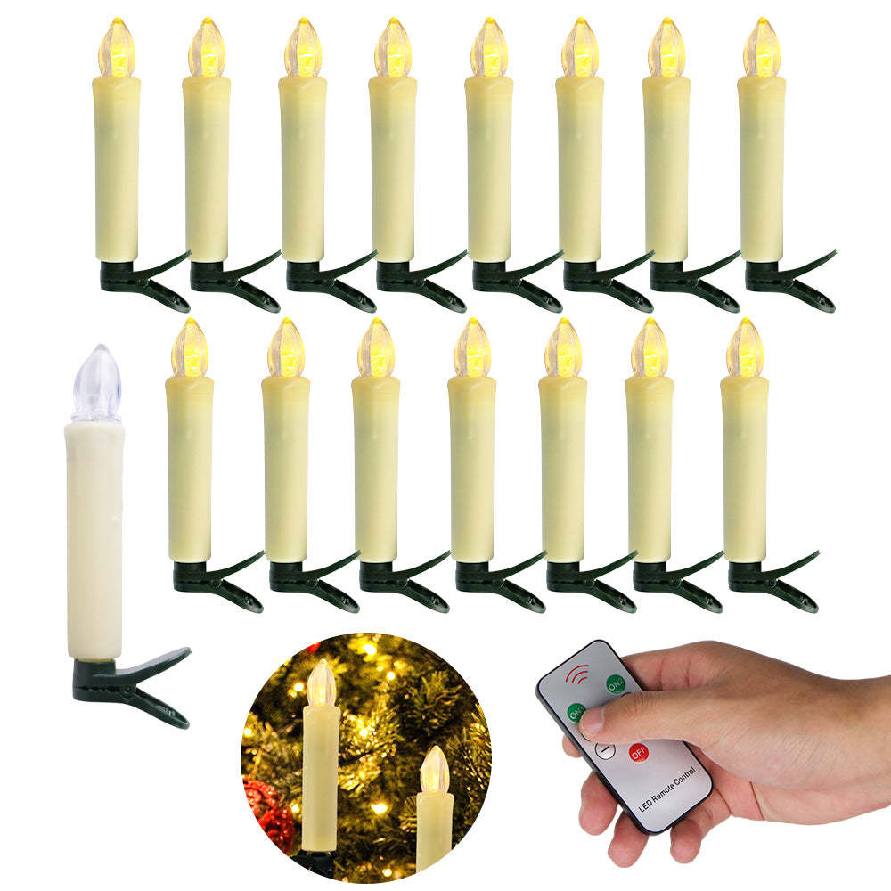 💥CHRISTMAS SALE💥10/12 Pack LED Flameless Taper Candles with Remote & Removable Clips🕯️✨
