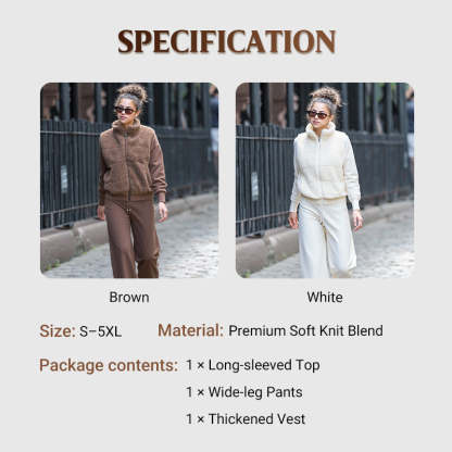 🎁Your New Go-To Winter Outfit🔥 – 3-Piece Warm Knit Lounge Set That Keeps You Cozy, Chic & Confident All Day ❄️