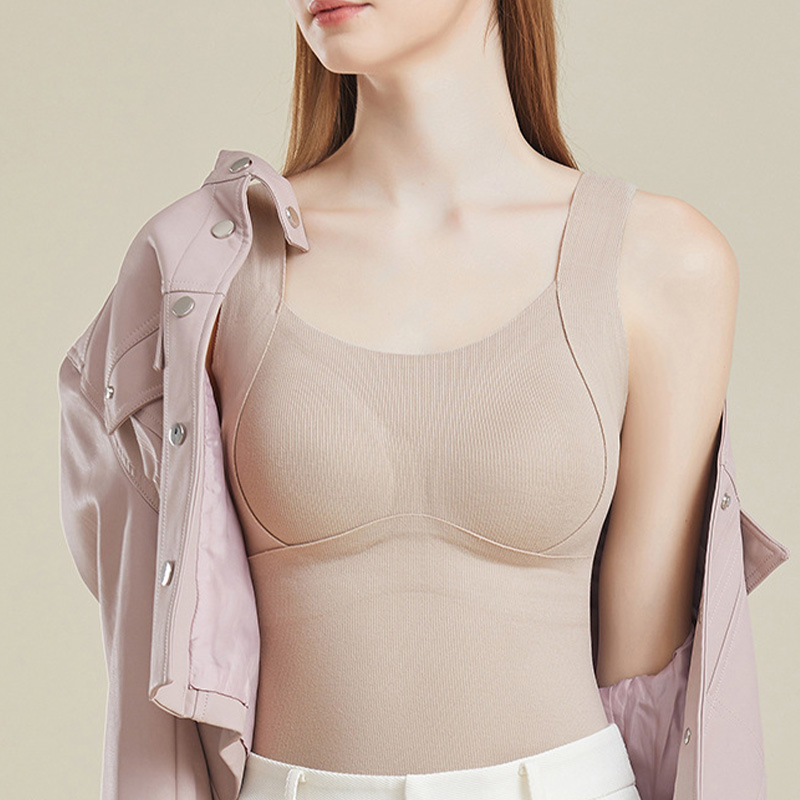 Slimming Fit Warm Vest with Built-in Chest Pad