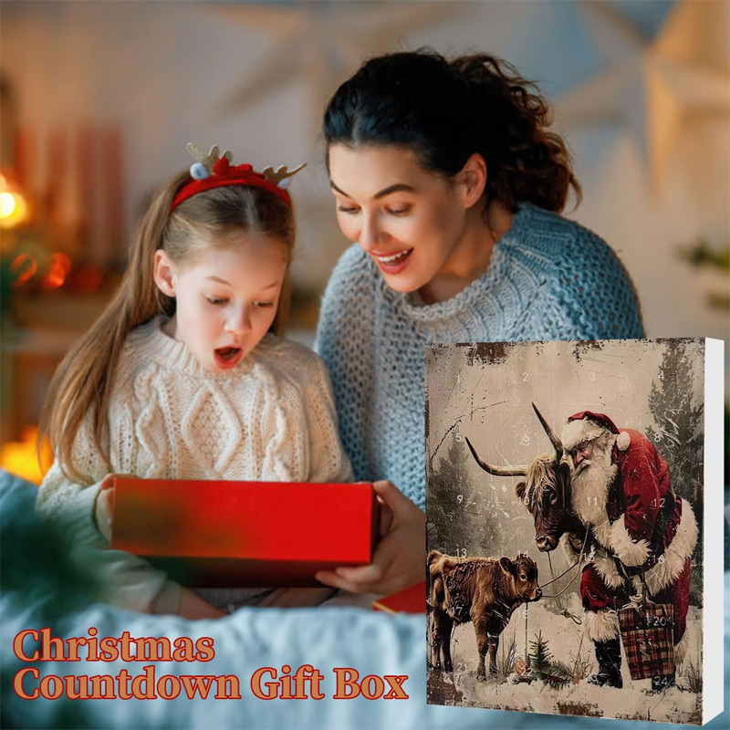 Advent Calendar with Highland Cow Design