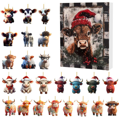 Advent Calendar with Highland Cow Design