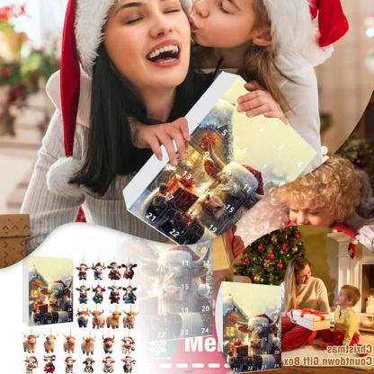 Advent Calendar with Highland Cow Design