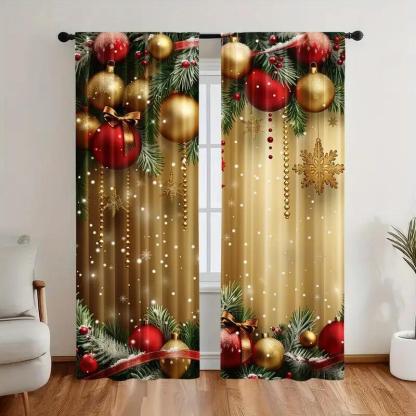 🎅Xmas Sale - 50% OFF🎄Christmas Window Curtains 2-Piece Set for Home Decor