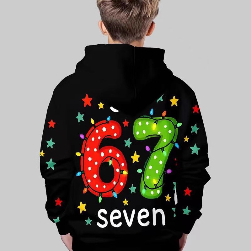 🎅2025 Christmas Sale 50% OFF🎄Kids' "67" Graphic Christmas Pullover Hoodies👕❄️