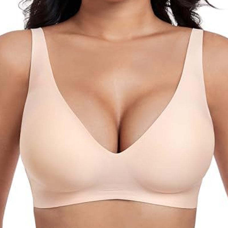 🎉New Year Sale 60% Off💖Womens Comfortable Wireless Bras Push Up Bralettes Seamless Tshirts Bras Deep V Everyday Bras