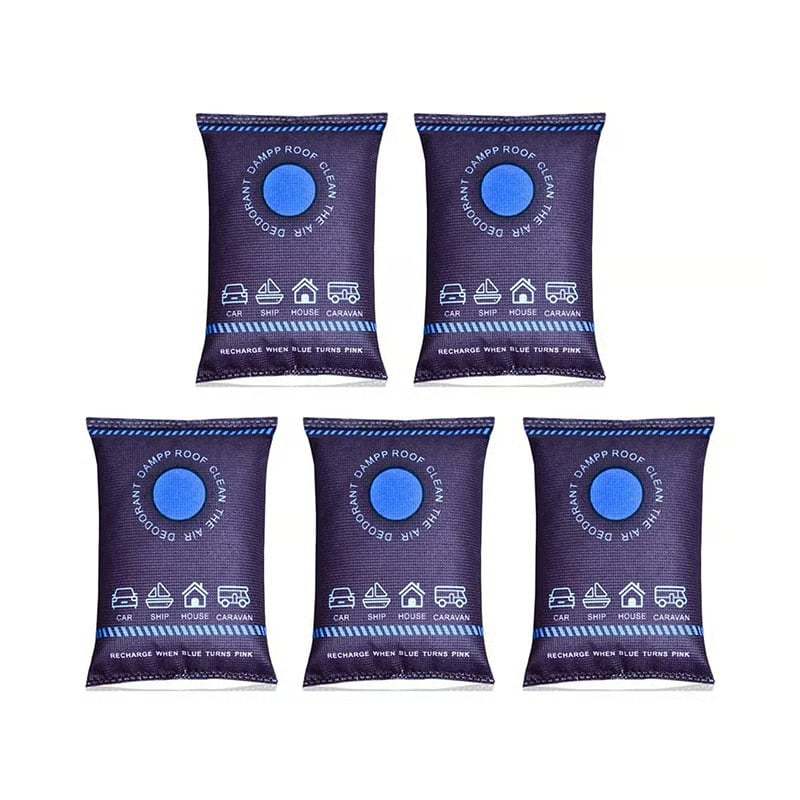 ❄️ BUY 2 GET 3! 🌬️ REUSABLE DEHUMIDIFIER BAG - Color-Changing Indicator, High-Capacity Moisture Absorption for Closet, Car and Basement 🚗👕