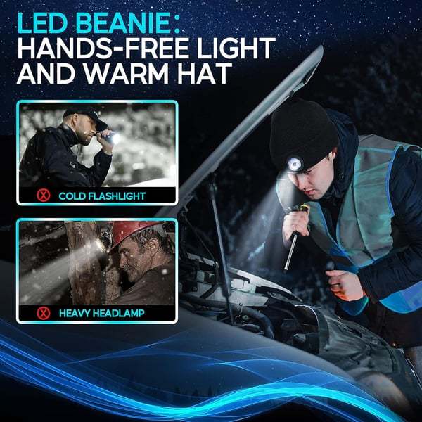 🎅CHRISTMAS GIFT 50% OFF🎁LED Knitted Winter Beanie Hat