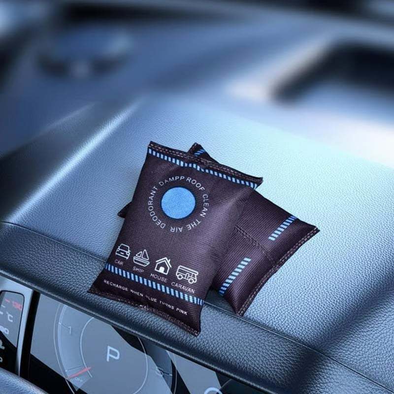❄️ BUY 2 GET 3! 🌬️ REUSABLE DEHUMIDIFIER BAG - Color-Changing Indicator, High-Capacity Moisture Absorption for Closet, Car and Basement 🚗👕