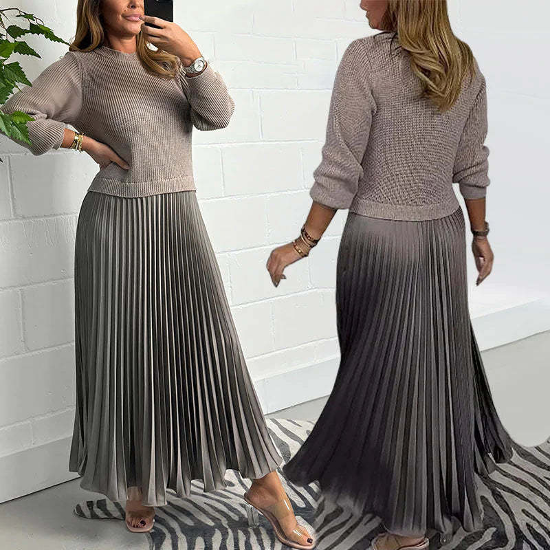 💕Limited Time 59% Off💕Women's Long Sleeve Jumper & Pleated Bottom Dress