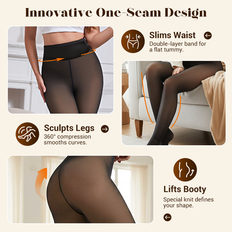 ⚡50K+ SOLD!❄️One-Seam Pile-Lined Shaping Tights💕Stay Warm & Look Snatched