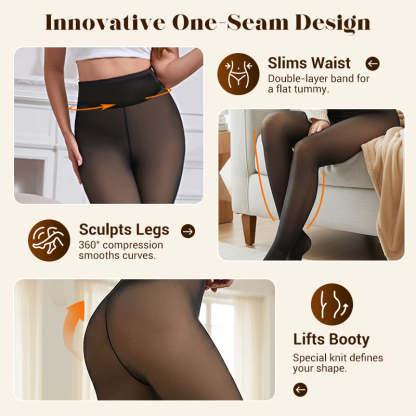 ⚡50K+ SOLD!❄️One-Seam Pile-Lined Shaping Tights💕Stay Warm & Look Snatched