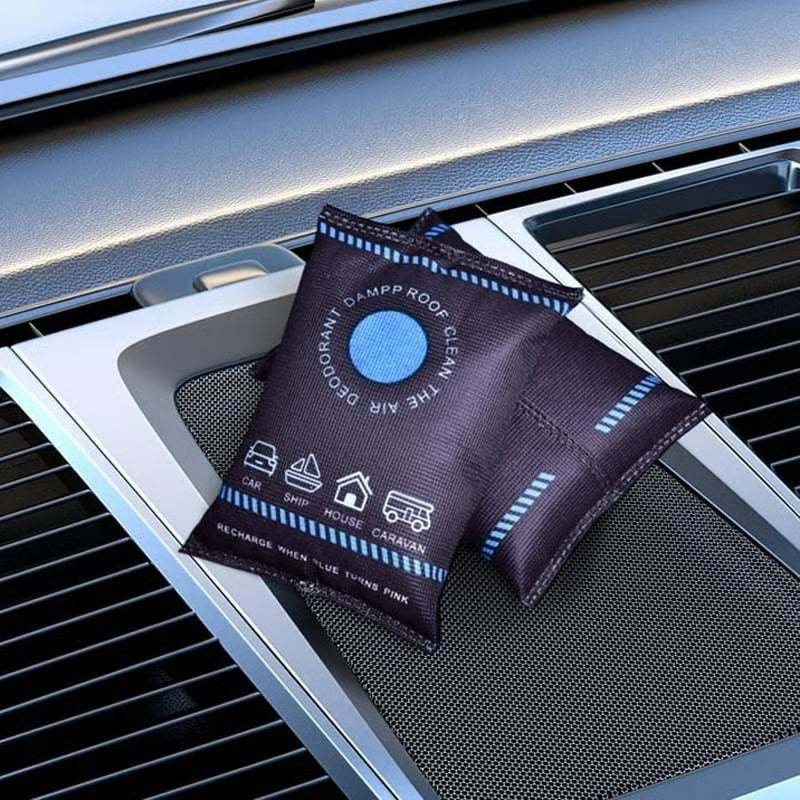 ❄️ BUY 2 GET 3! 🌬️ REUSABLE DEHUMIDIFIER BAG - Color-Changing Indicator, High-Capacity Moisture Absorption for Closet, Car and Basement 🚗👕