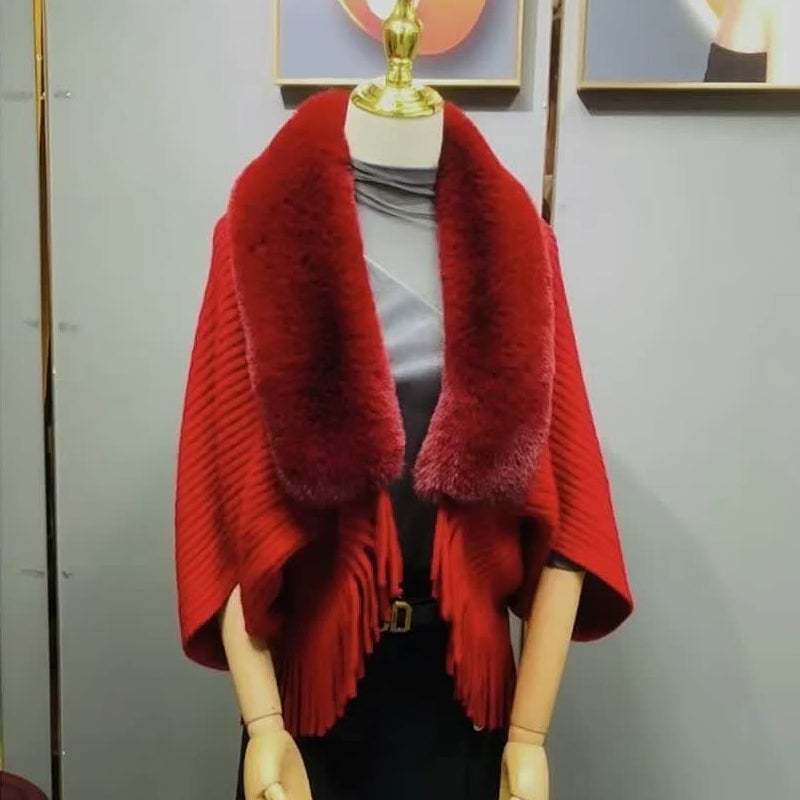 🔥Hot Sale 50% OFF🔥Fashion Thick Fur Collar Shawl Cloak