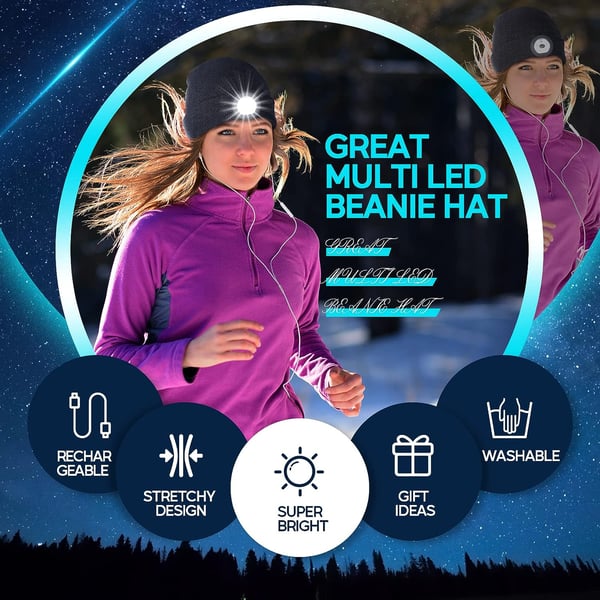 🎅CHRISTMAS GIFT 50% OFF🎁LED Knitted Winter Beanie Hat