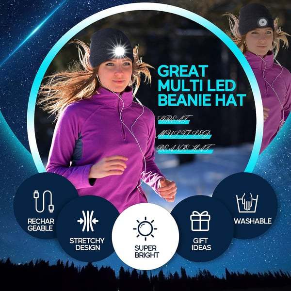 🎅CHRISTMAS GIFT 50% OFF🎁LED Knitted Winter Beanie Hat