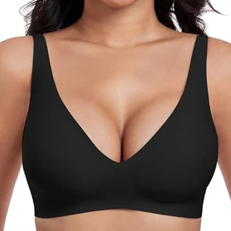 🎉New Year Sale 60% Off💖Womens Comfortable Wireless Bras Push Up Bralettes Seamless Tshirts Bras Deep V Everyday Bras