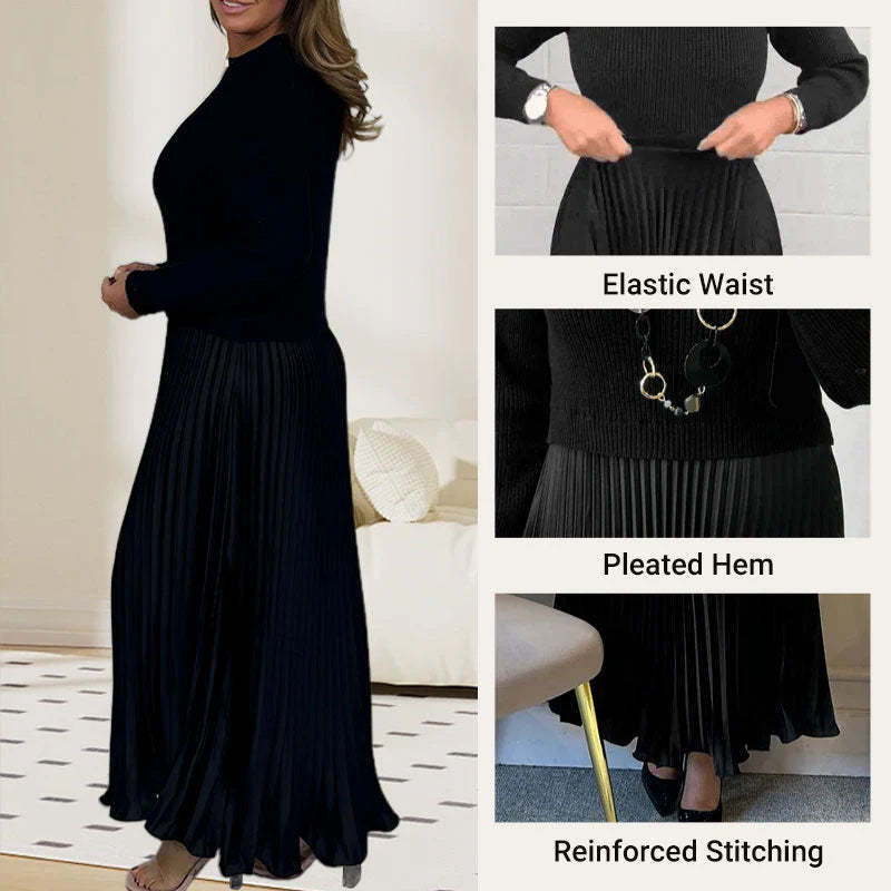 💕Limited Time 59% Off💕Women's Long Sleeve Jumper & Pleated Bottom Dress