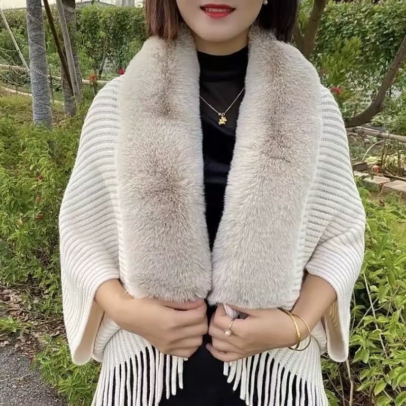 🔥Hot Sale 50% OFF🔥Fashion Thick Fur Collar Shawl Cloak