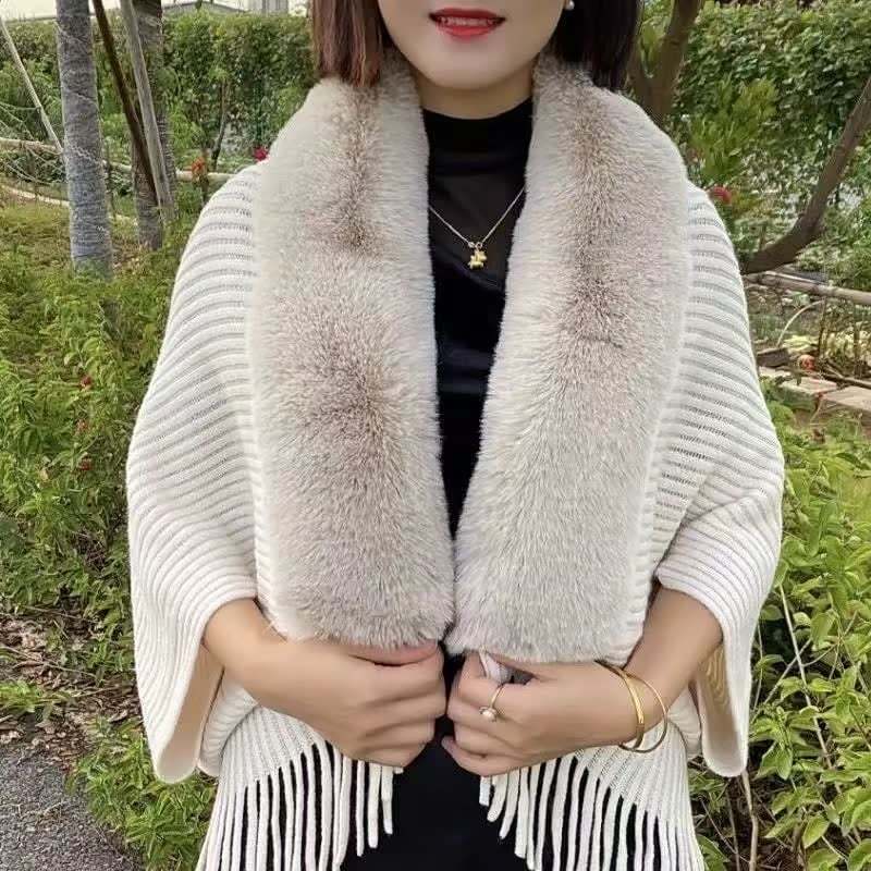 🔥Hot Sale 50% OFF🔥Fashion Thick Fur Collar Shawl Cloak