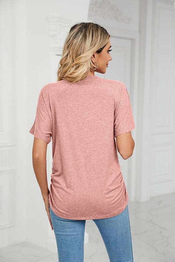 💕Summer Hot Sale 50% OFF🌷🔥Women's V Neck Dolman Tops with Side Shirring