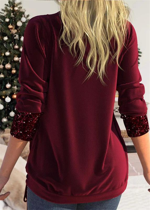 🎁Last Day Sale 50% OFF🎄Sequin Loose Smocked Fake Two-Piece Top