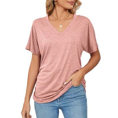 💕Summer Hot Sale 50% OFF🌷🔥Women's V Neck Dolman Tops with Side Shirring