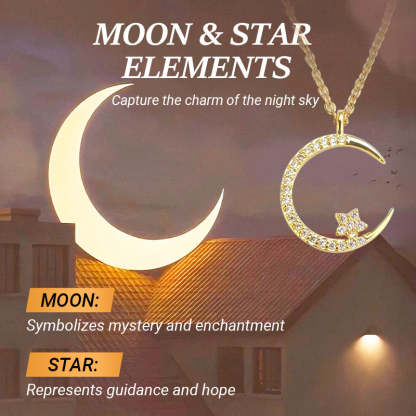 🔥FREE SHIPPING✨Bright Night: Moon Star Necklace🌙Gift For Women💕