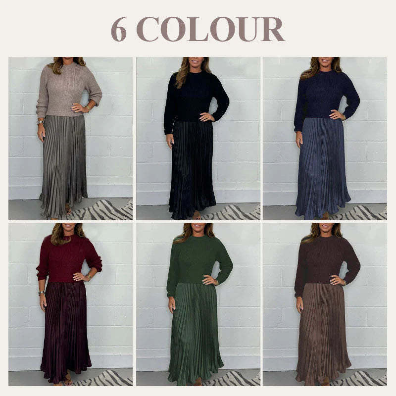 💕Limited Time 59% Off💕Women's Long Sleeve Jumper & Pleated Bottom Dress