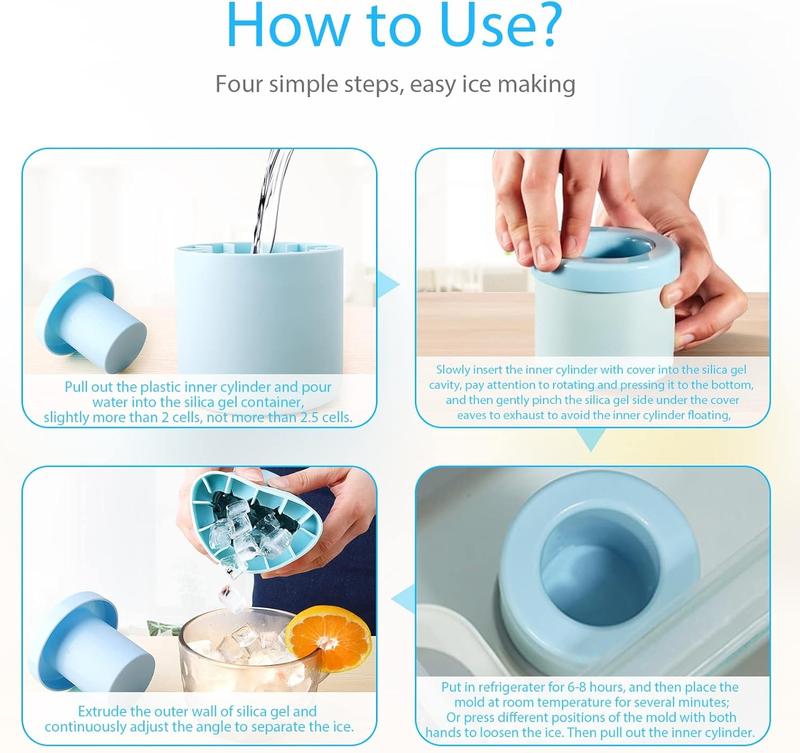 🧊Last Day - Buy 1 Get 1 Free❄️Quick Freezing Silicone Ice Cube Mold