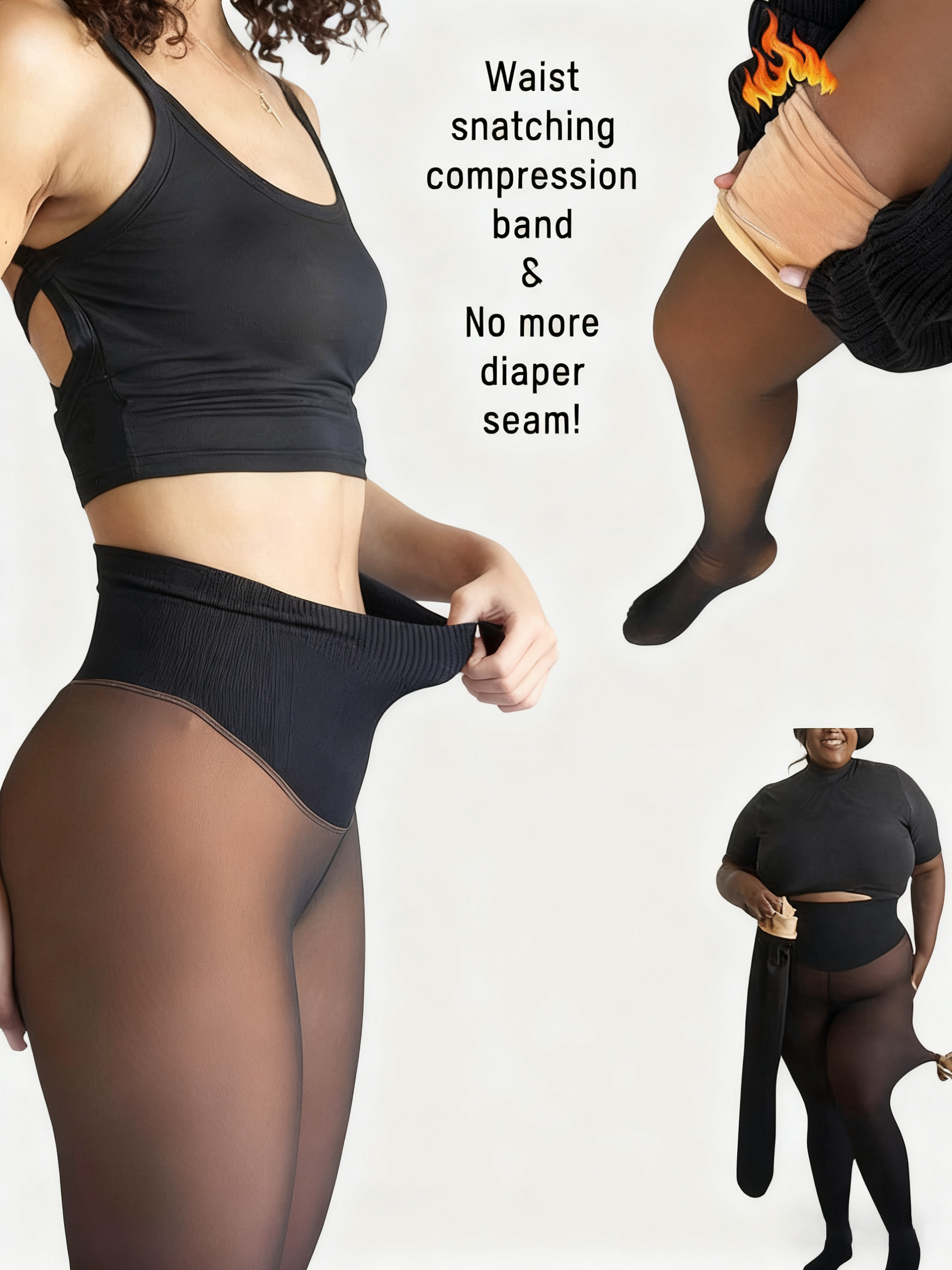 🔥Flash Sale 50% OFF!!⚡20K+ SOLD! 🏆❄️Flawless Legs Fake Translucent Warm Plush Lined Elastic Tights