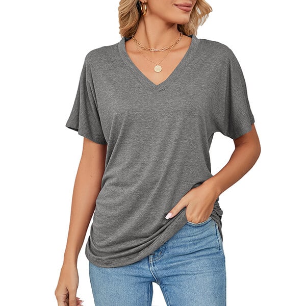 💕Summer Hot Sale 50% OFF🌷🔥Women's V Neck Dolman Tops with Side Shirring