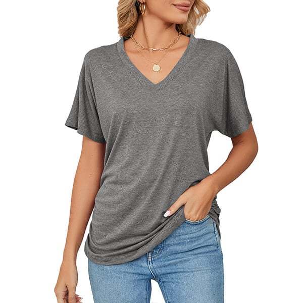 💕Summer Hot Sale 50% OFF🌷🔥Women's V Neck Dolman Tops with Side Shirring
