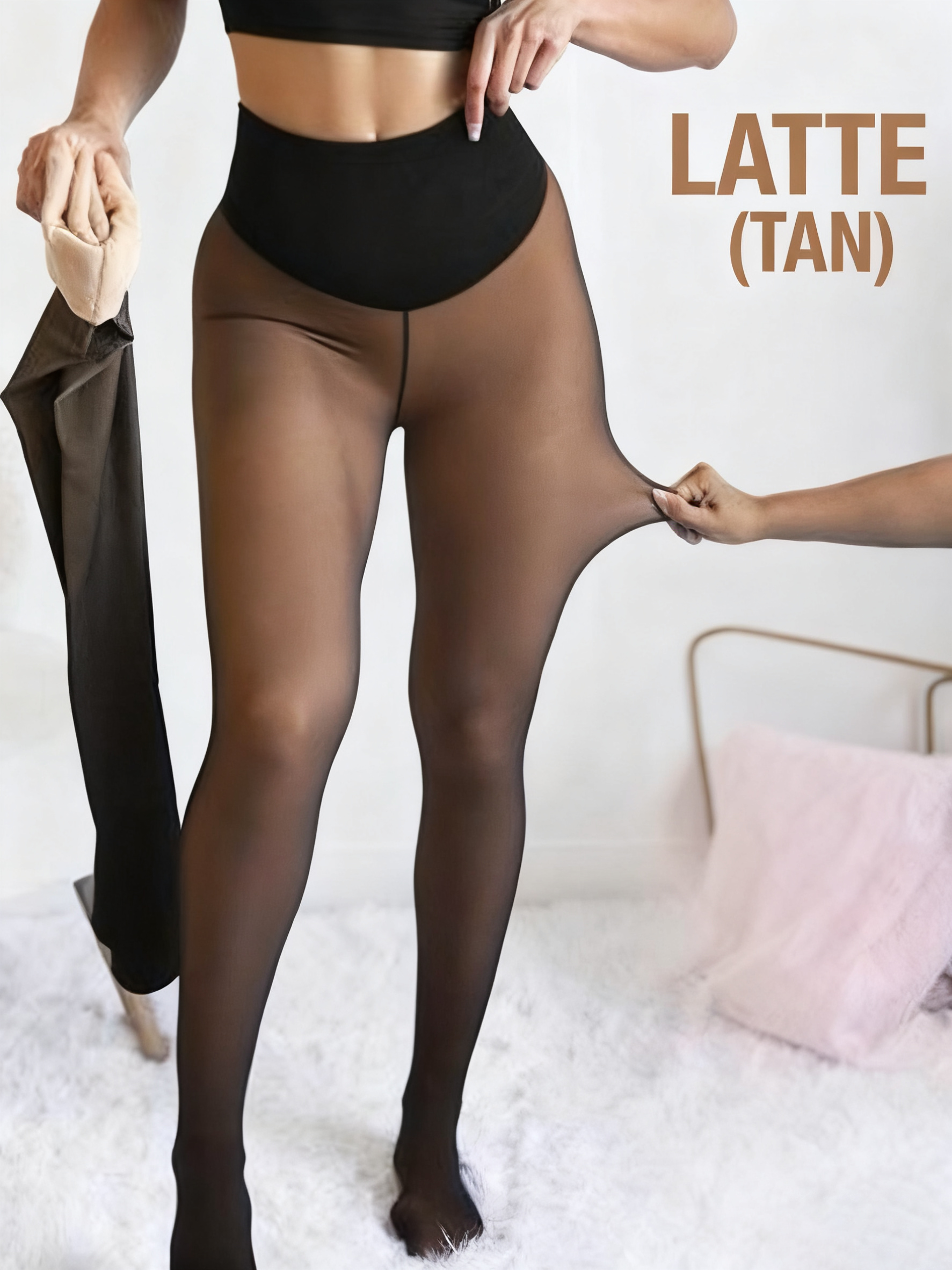 🔥Flash Sale 50% OFF!!⚡20K+ SOLD! 🏆❄️Flawless Legs Fake Translucent Warm Plush Lined Elastic Tights