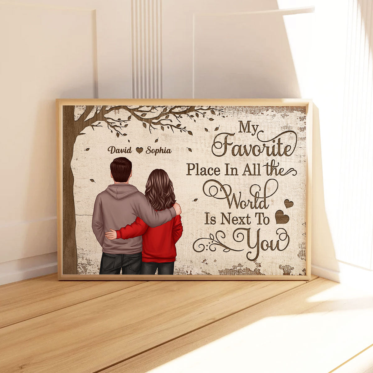 💖Favorite Place In The World Couple Back View - Personalized Poster - Anniversary Gift For Him/Her🥰