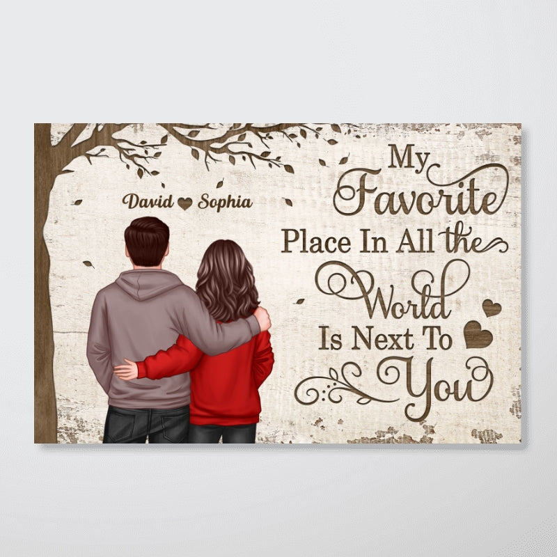 💖Favorite Place In The World Couple Back View - Personalized Poster - Anniversary Gift For Him/Her🥰