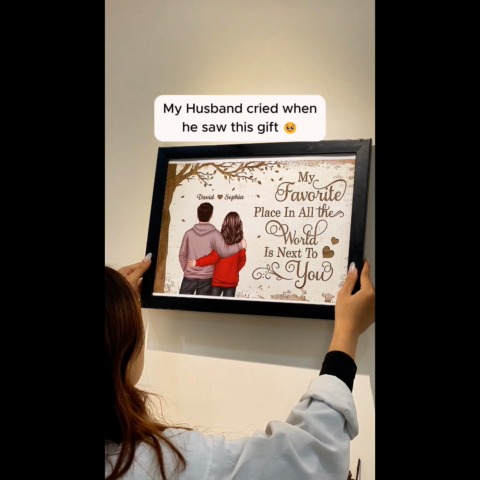 💖Favorite Place In The World Couple Back View - Personalized Poster - Anniversary Gift For Him/Her🥰