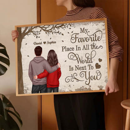 💖Favorite Place In The World Couple Back View - Personalized Poster - Anniversary Gift For Him/Her🥰