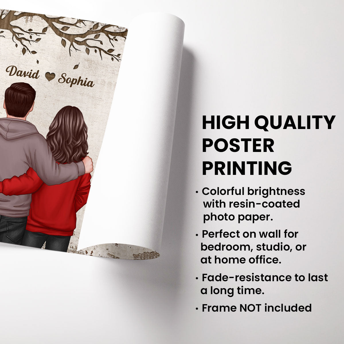 💖Favorite Place In The World Couple Back View - Personalized Poster - Anniversary Gift For Him/Her🥰