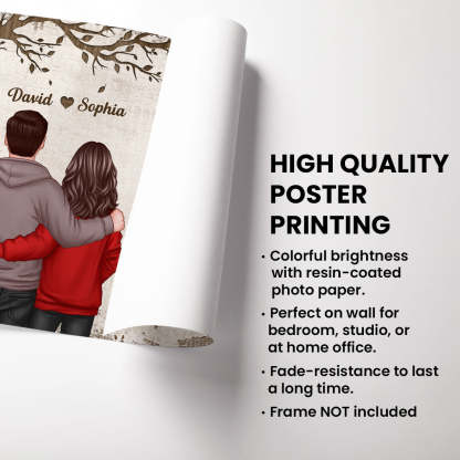 💖Favorite Place In The World Couple Back View - Personalized Poster - Anniversary Gift For Him/Her🥰