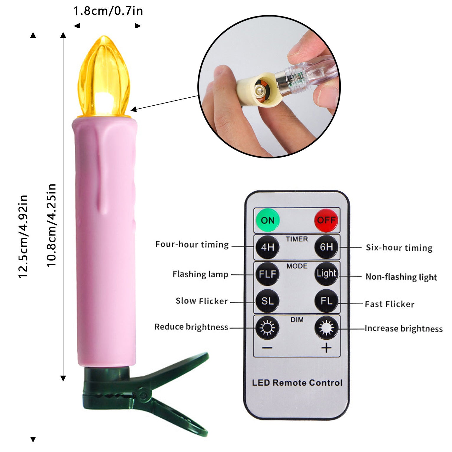 💥CHRISTMAS SALE💥10/12 Pack LED Flameless Taper Candles with Remote & Removable Clips🕯️✨