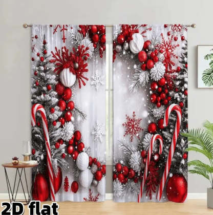 🎅Xmas Sale - 50% OFF🎄Christmas Window Curtains 2-Piece Set for Home Decor