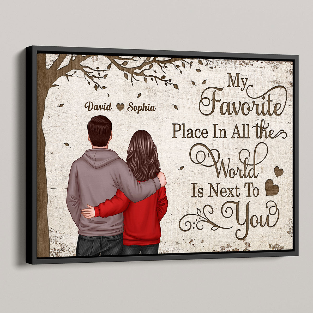 💖Favorite Place In The World Couple Back View - Personalized Poster - Anniversary Gift For Him/Her🥰