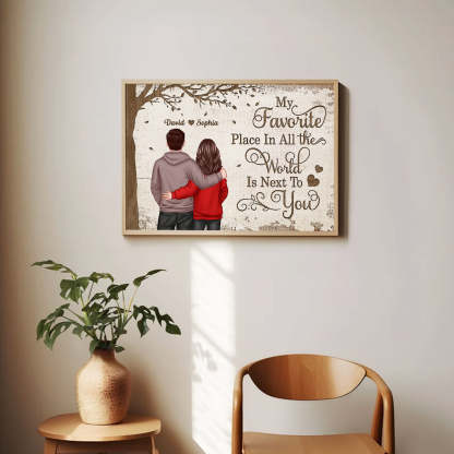 💖Favorite Place In The World Couple Back View - Personalized Poster - Anniversary Gift For Him/Her🥰