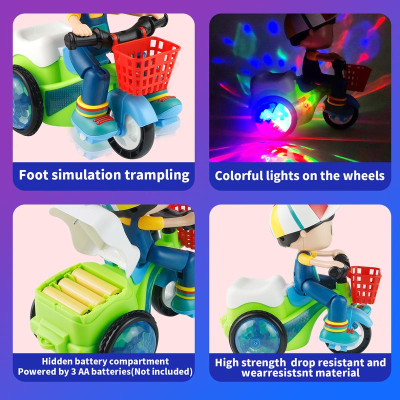 Kids Electric Stunt Tricycle Toy with Lights Music Wiggling Action & Obstacle Avoidance Fun for Toddlers Christmas Gift Idea Kids Electric Stunt Tricycle Toy with Lights Music Wiggling Action & Obstacle Avoidance Fun for Toddlers Christmas Gift Idea