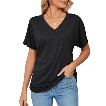 💕Summer Hot Sale 50% OFF🌷🔥Women's V Neck Dolman Tops with Side Shirring