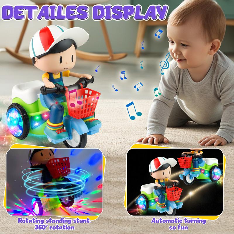 Kids Electric Stunt Tricycle Toy with Lights Music Wiggling Action & Obstacle Avoidance Fun for Toddlers Christmas Gift Idea Kids Electric Stunt Tricycle Toy with Lights Music Wiggling Action & Obstacle Avoidance Fun for Toddlers Christmas Gift Idea